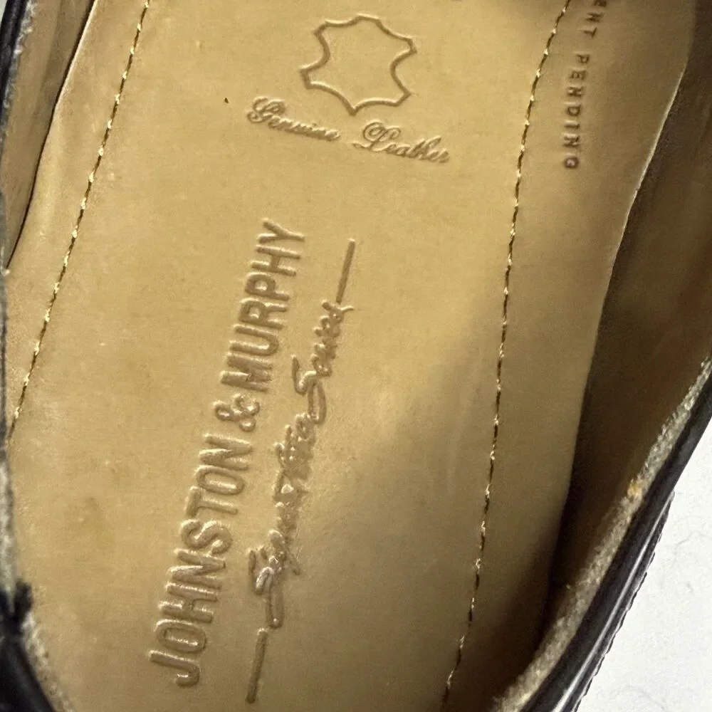 Johnston & Murphy Stratton Cap Toe Calf Skin Oxford Brogue Shoe Black 11.5